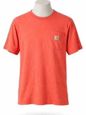 Carhartt Red Short-Sleeve Pocket Tee Classic Tee Size Medium